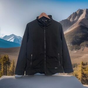 Under Armour Semi-fitted Athletic Shell Coat Sz XL Black Long Sleeve